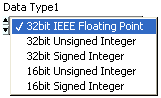  'Data Type1' menu data control