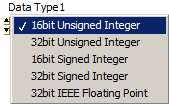  'Data Type1' menu data control