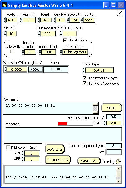 Master 6.4.1 write window