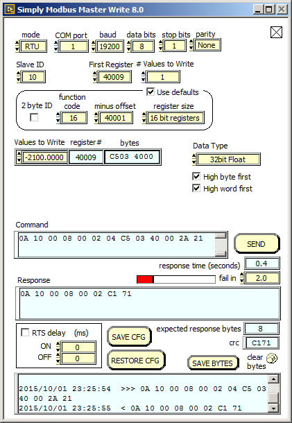 Master 8.0 write window