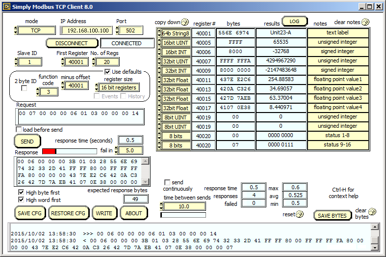 TCP Client 8.0 main window