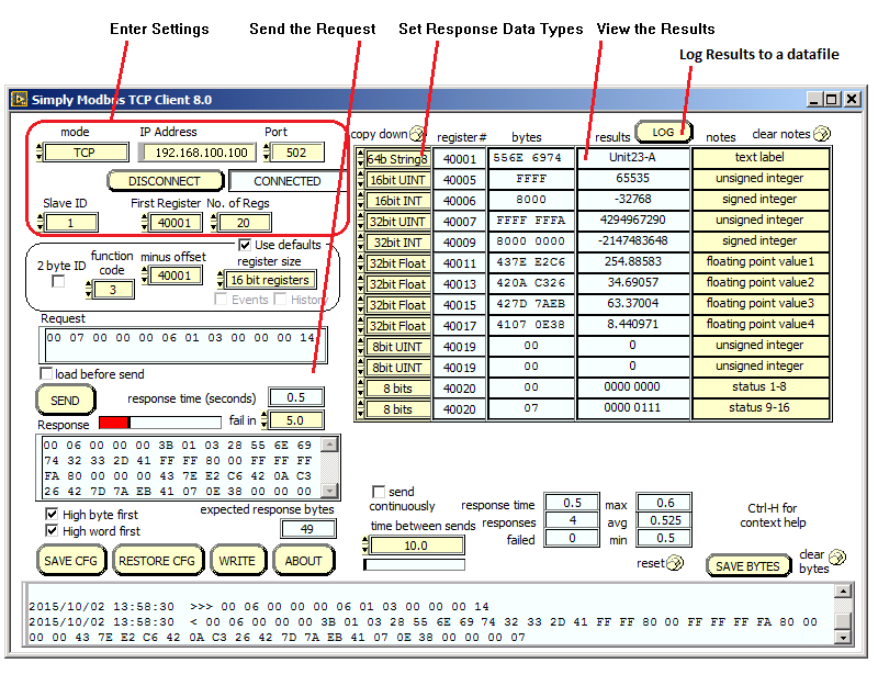 TCP Master screenshot